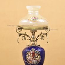 چراغ رومیزی برنجی پرنسس ایتالیا بزرگ آنتیک چینی سورمه‌ای کد 103001019